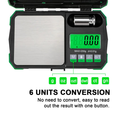 Gram Scale for Food 200G/0.01G Digital Weight Grams and Ounces Mini Pocket Scale with LCD Display Tare for Jewelry