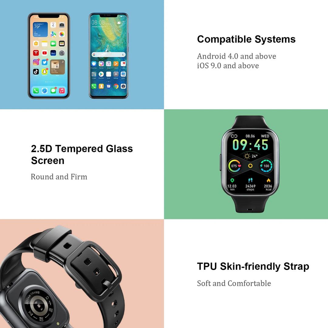 Q23 Smart Watch, Fitness Tracker Watch, 1.69&