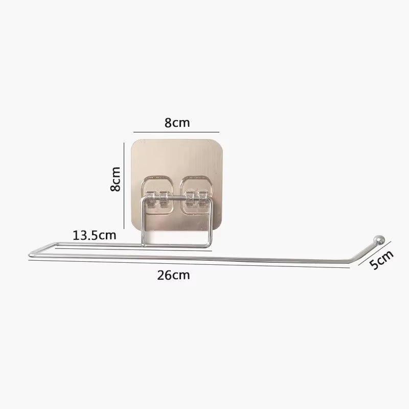 Adhesive Toilet Paper Holder Stainless Steel Wall Mount Kitchen Roll Towel Rack Napkin Dispenser Absorbent Stand Tissue Hanger