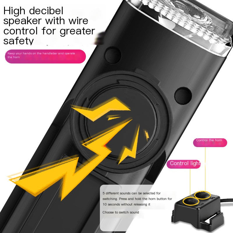 Bicycle Front Light with High Decibel Horn for Cycling