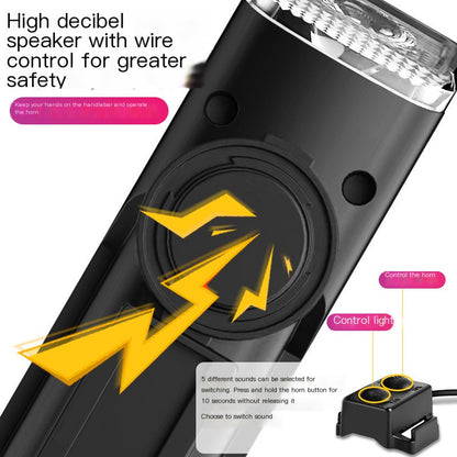 Bicycle Front Light with High Decibel Horn for Outdoors