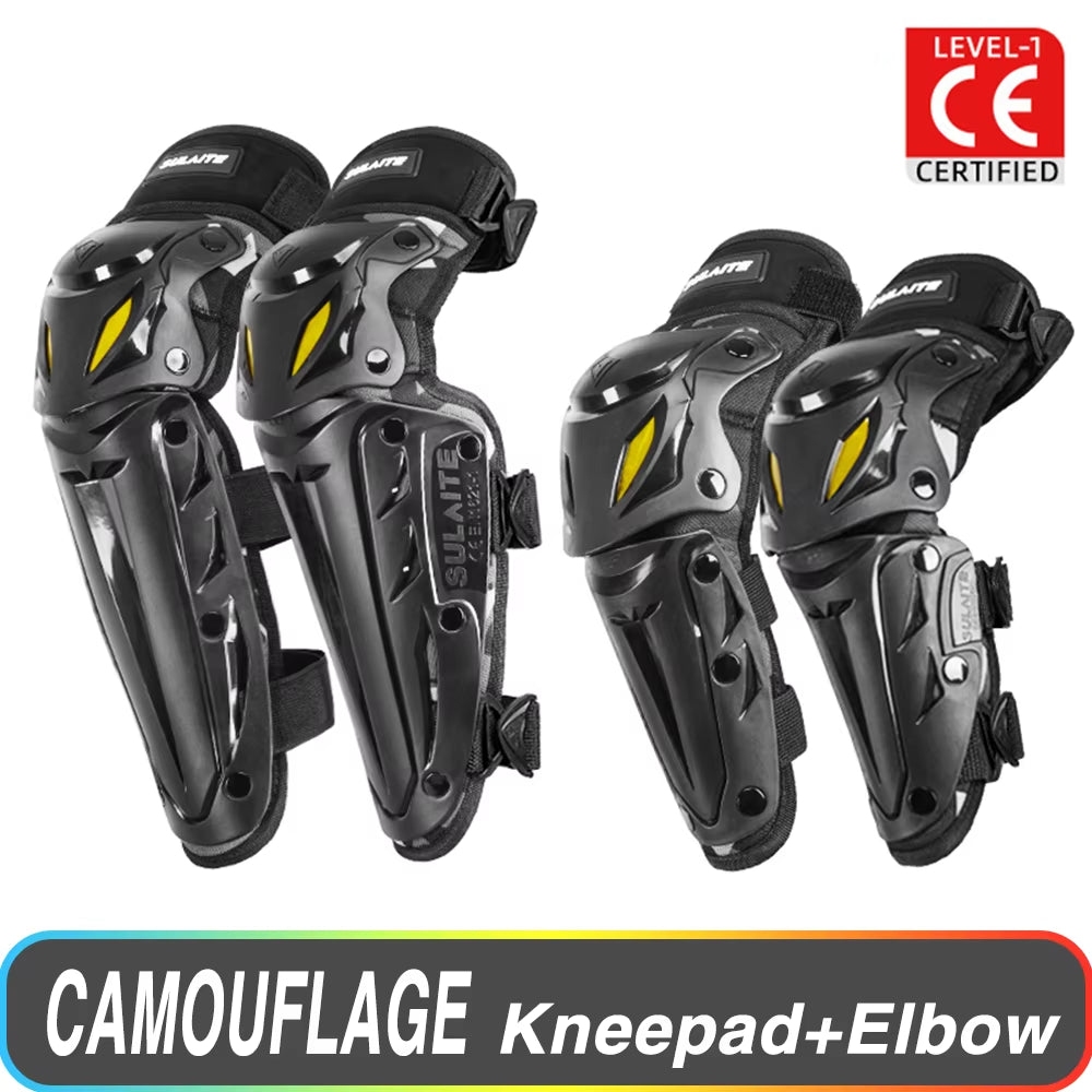 Motorcycle Knee Pad Elbow Protective Combo Knee Protector Equipment Gear Outdoor Sport Motocross Knee Pad Ventilate Four Seasons