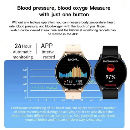 New Smart Watch 2025 Wireless Charging Smartwatch Bluetooth Calls Watches Men Women Fitness Bracelet Custom Watch Face +Box
