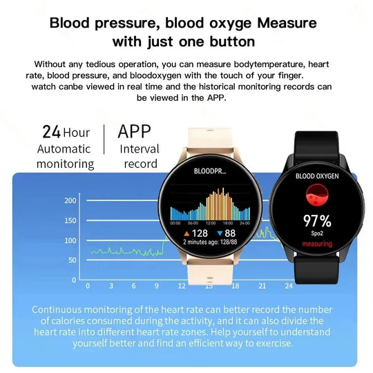 New Smart Watch 2025 Wireless Charging Smartwatch Bluetooth Calls Watches Men Women Fitness Bracelet Custom Watch Face +Box