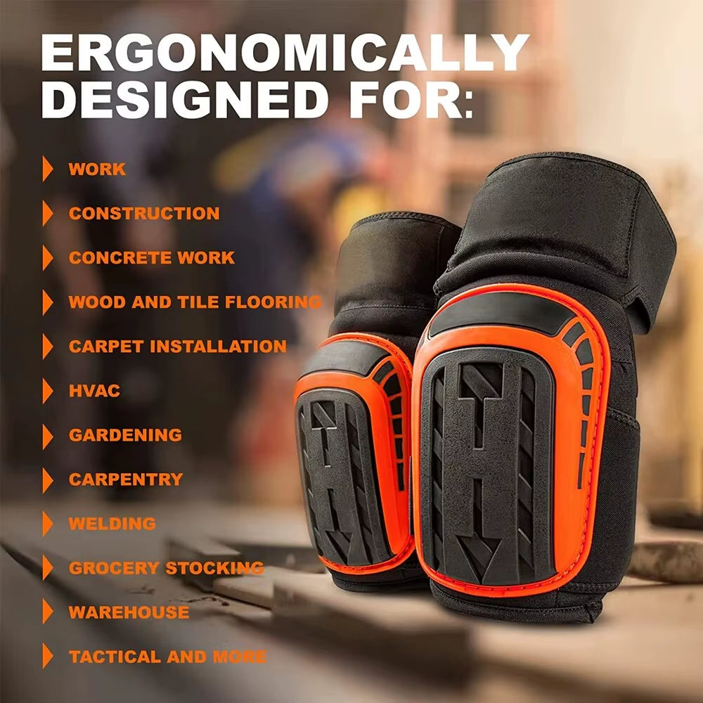 Double-Layer Shockproof Knee Protectors - 20Mm Thick Gel-Eva Hybrid Padding for Concrete Grinding/Cleaning