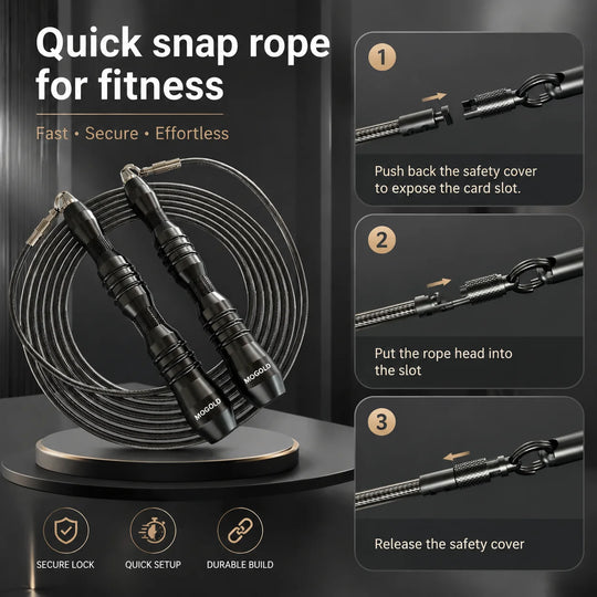Jump Rope | Metal Non-Slip Handles, Super Durable Steel Wire Rope – Knot-Free Fitness Essential