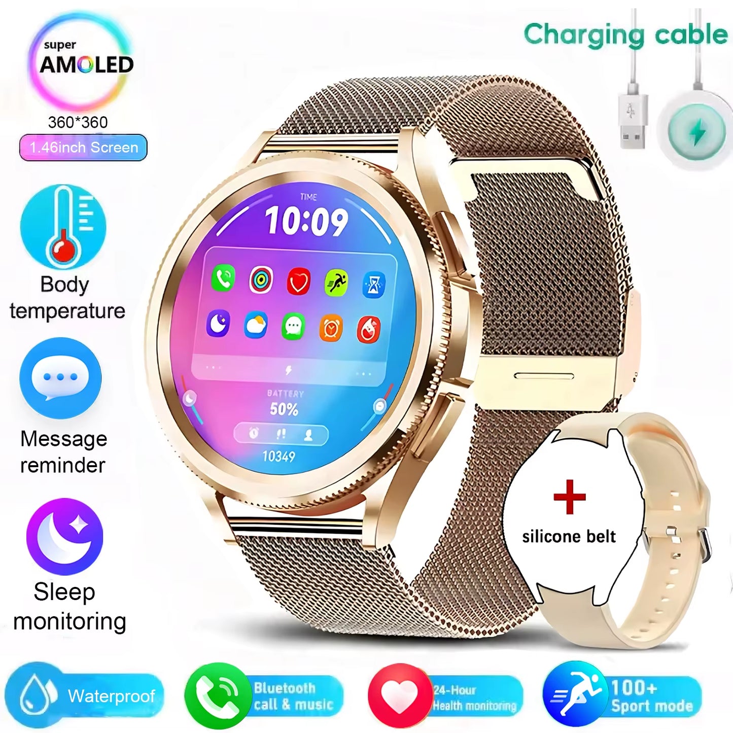 For Android and Ios Watch 6 Classic Smart Watch Women Men Sports Fitness Health Waterproof Bluetooth Call Smartwatch 2025 New