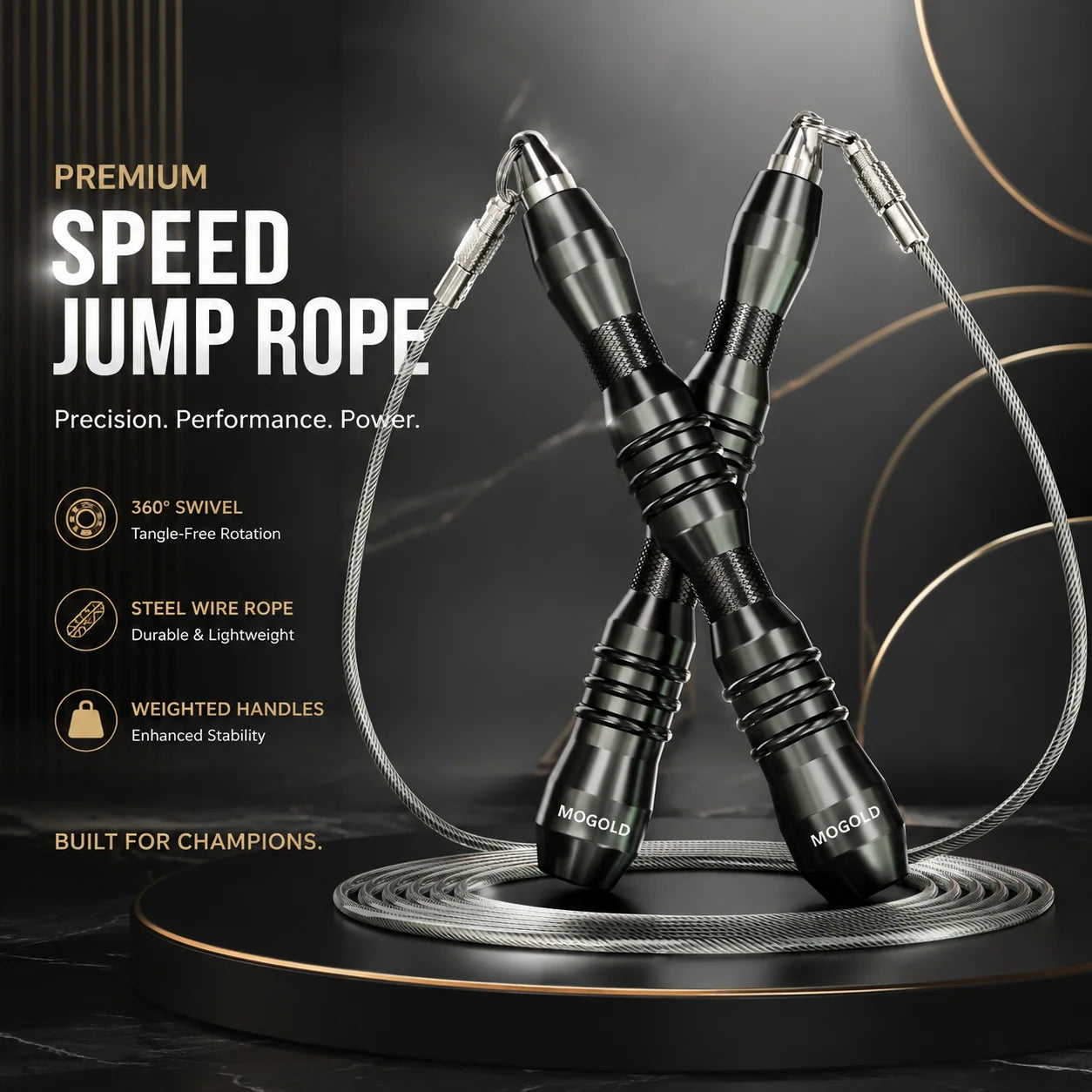 Jump Rope | Metal Non-Slip Handles, Super Durable Steel Wire Rope – Knot-Free Fitness Essential