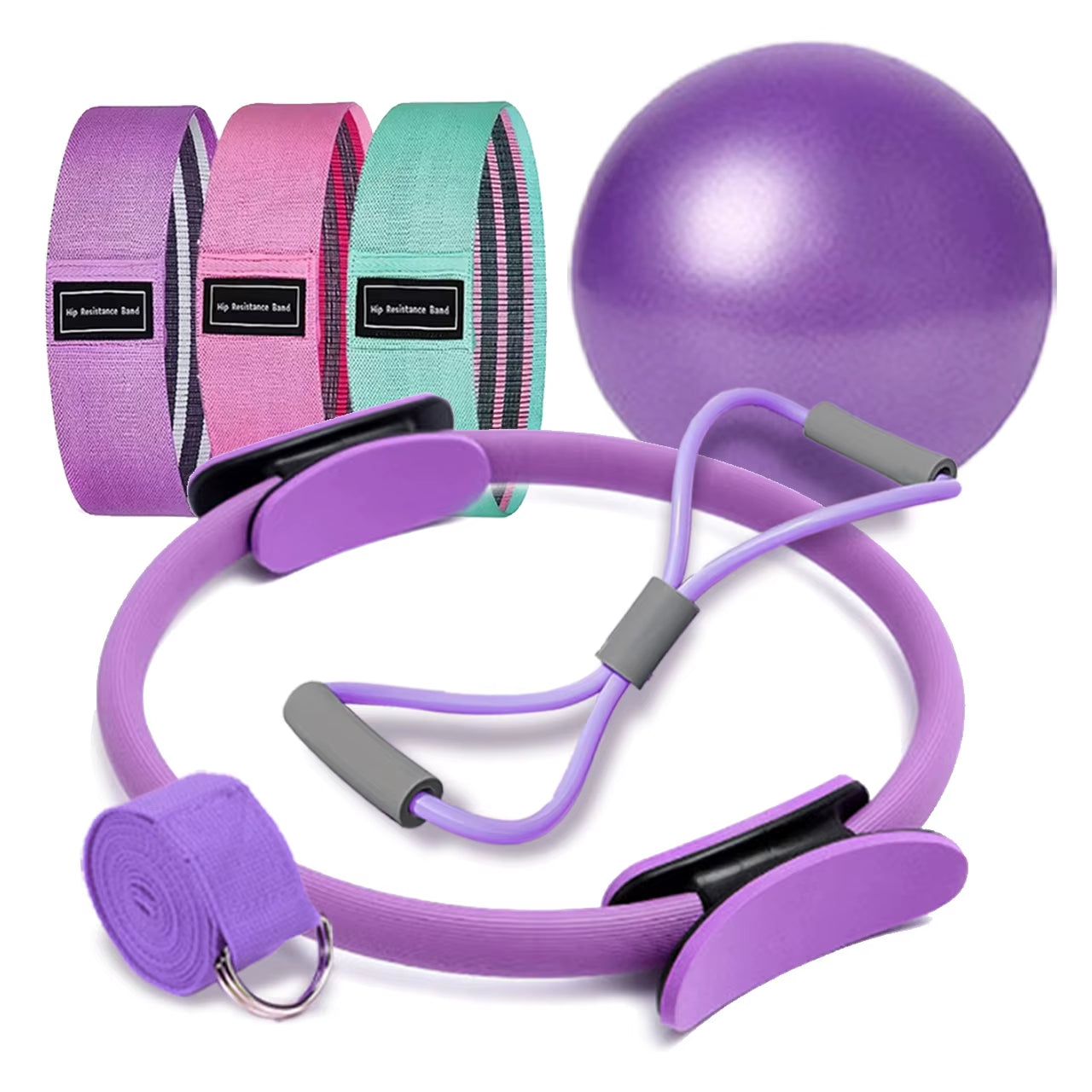 NEW Pilates Ball and Ring Set Pilates Fitness Ring Resistance Band Exercise Workout Fitness Equipment for Pregnancy Postpartum