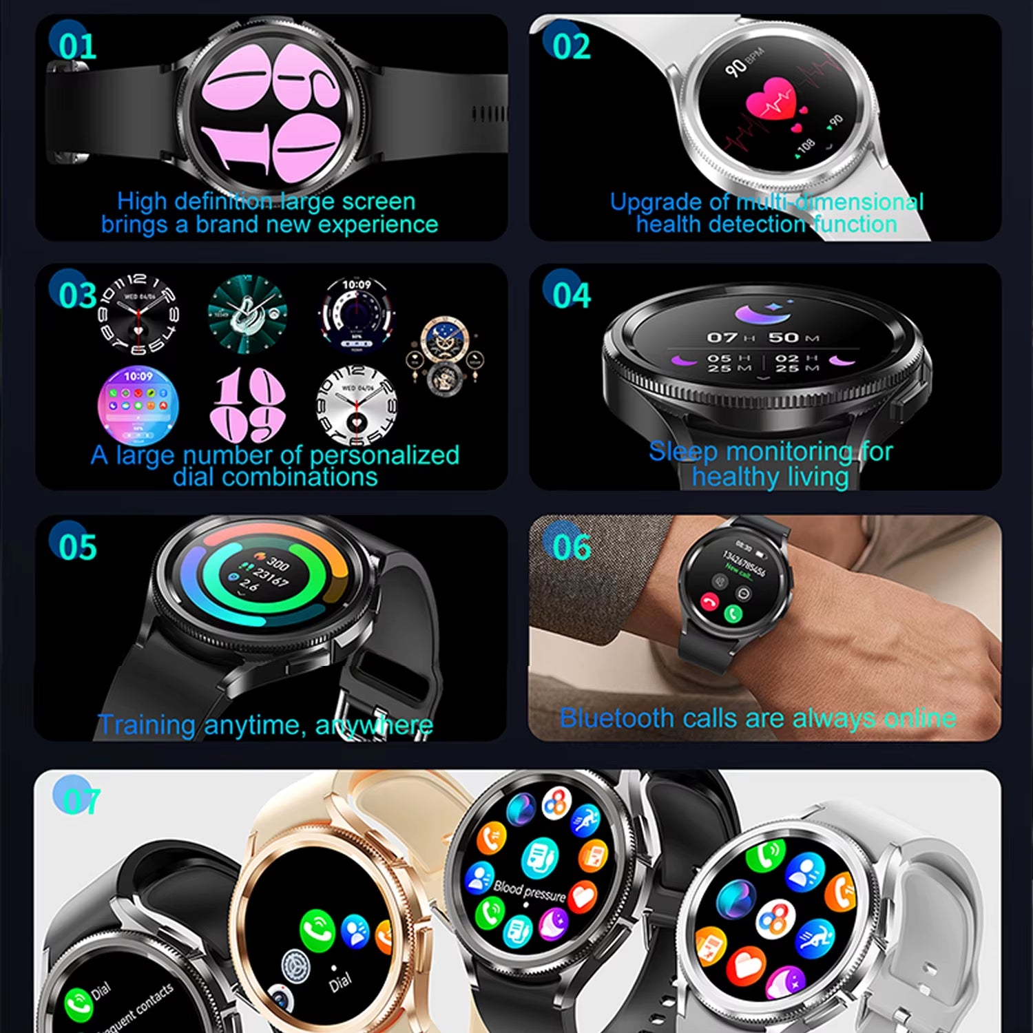 For Android and Ios Watch 6 Classic Smart Watch Women Men Sports Fitness Health Waterproof Bluetooth Call Smartwatch 2025 New