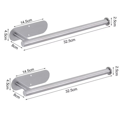 Adhesive Toilet Paper Holder Stainless Steel Wall Mount Kitchen Roll Towel Rack Napkin Dispenser Absorbent Stand Tissue Hanger