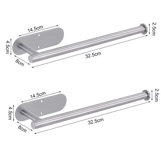 Adhesive Toilet Paper Holder Stainless Steel Wall Mount Kitchen Roll Towel Rack Napkin Dispenser Absorbent Stand Tissue Hanger