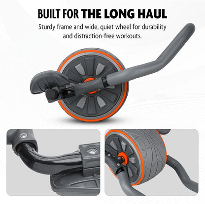 Ab Roller Wheel with Elbow Support 2 Knee Pads Abdominal Trainer for Core Workout Perfect Abs Workout Equipment for Home and Gym