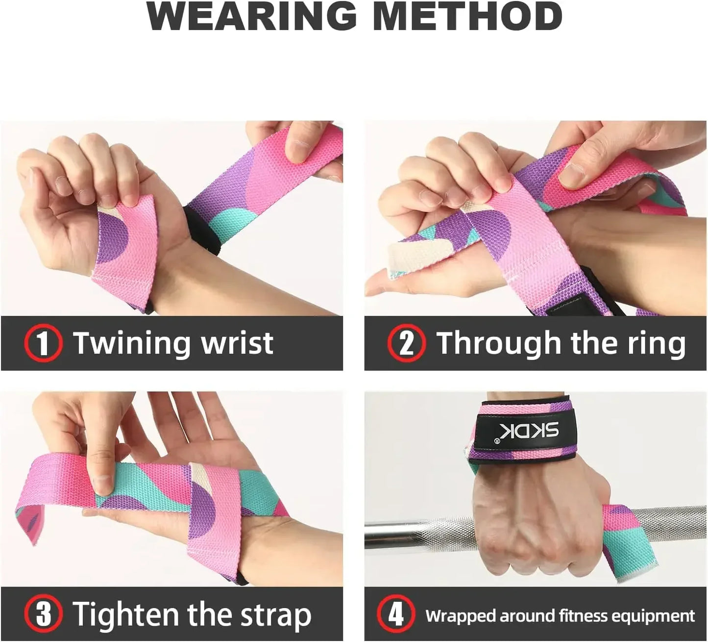 Adjustable Weightlifting Wrist Straps | Non-Slip Gym Lifting Support Bands
