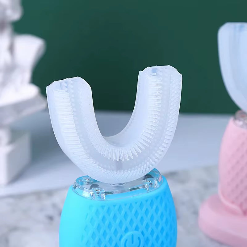 Intelligent U-Type Toothbrush 360 Degrees Sonic Electric Automatic with USB Charge Waterproof Silicon Head for Oral Care
