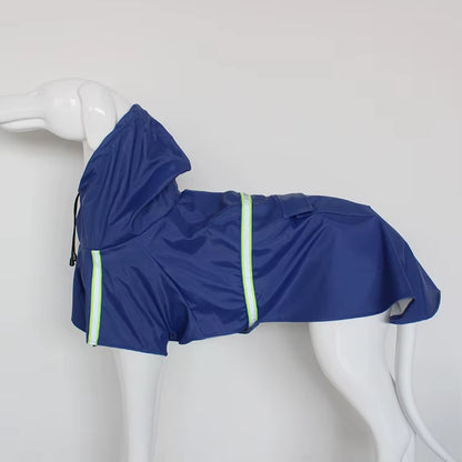 Big Dog Raincoat Cape-Style Reflective Stripe Pet Raincoat Windproof Rain-Proof Dog Hooded Raincoat
