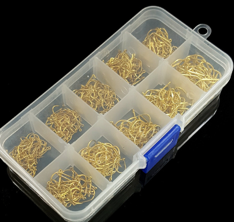 Barbed Hook Storage Box with 10-Compartment Organizer