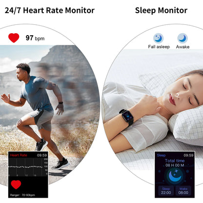 Q23 Smart Watch, Fitness Tracker Watch, 1.69'' Touch Smartwatch Fitness Watch with Pedometer/Sleep Monitor.