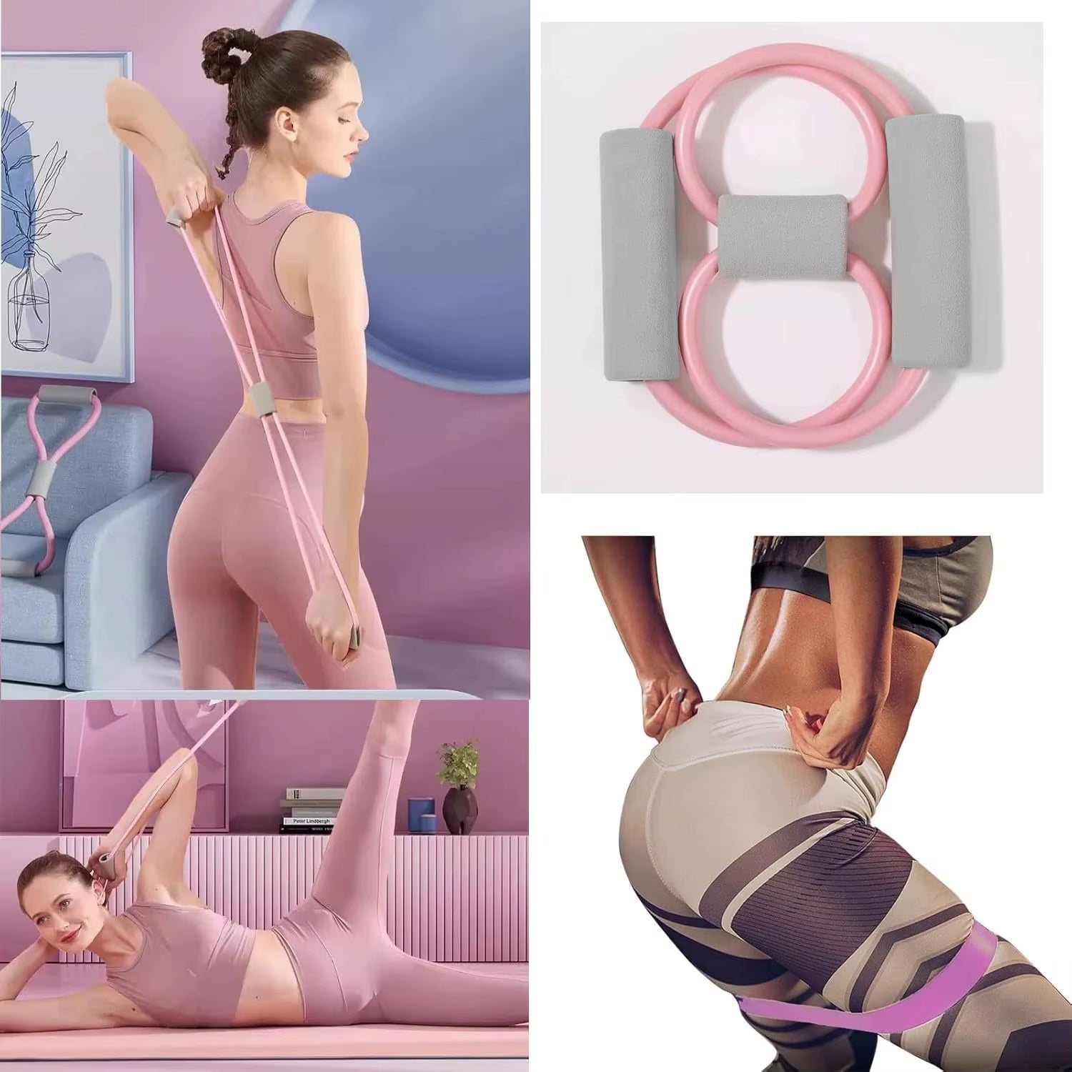 NEW Pilates Ball and Ring Set Pilates Fitness Ring Resistance Band Exercise Workout Fitness Equipment for Pregnancy Postpartum