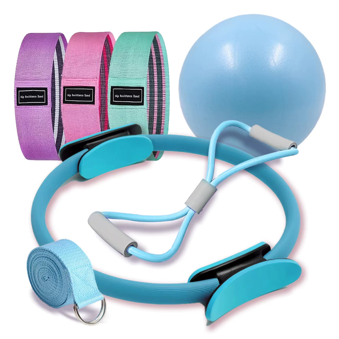 NEW Pilates Ball and Ring Set Pilates Fitness Ring Resistance Band Exercise Workout Fitness Equipment for Pregnancy Postpartum