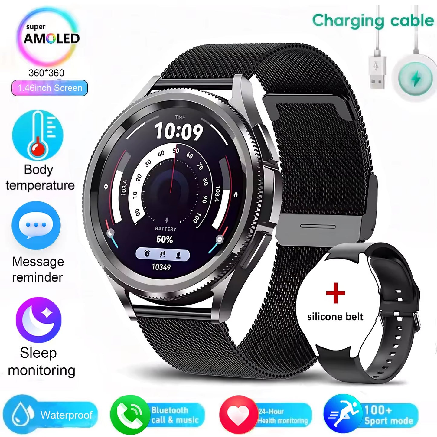 For Android and Ios Watch 6 Classic Smart Watch Women Men Sports Fitness Health Waterproof Bluetooth Call Smartwatch 2025 New