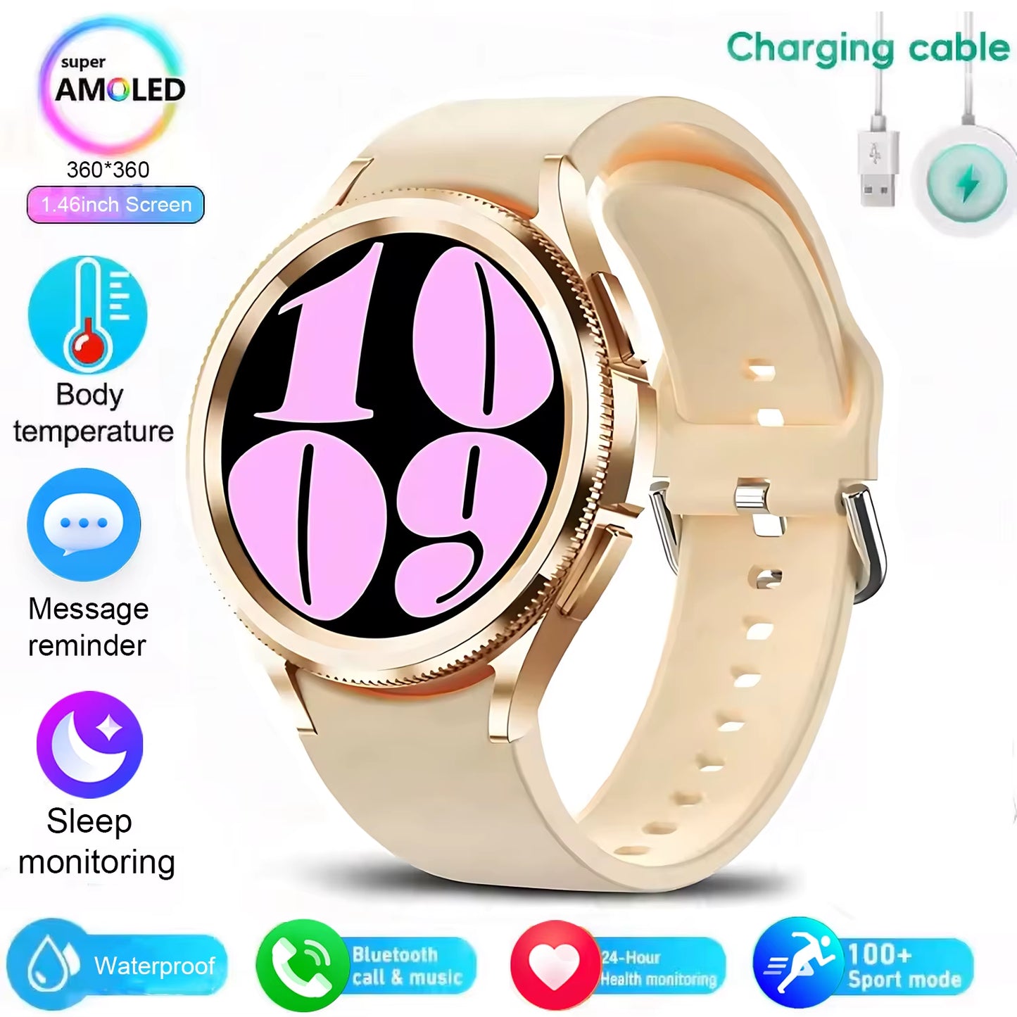 For Android and Ios Watch 6 Classic Smart Watch Women Men Sports Fitness Health Waterproof Bluetooth Call Smartwatch 2025 New