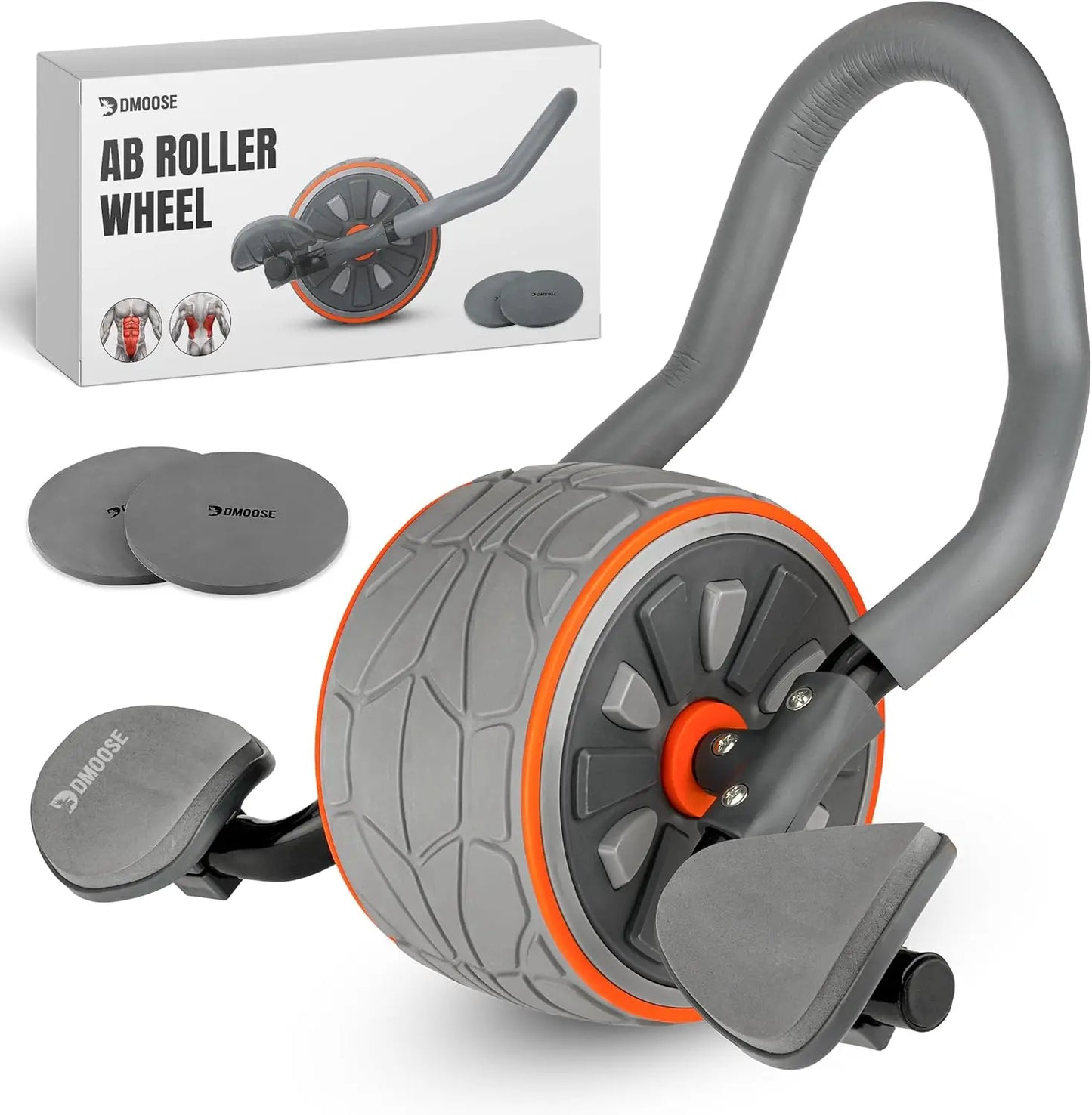 Ab Roller Wheel with Elbow Support 2 Knee Pads Abdominal Trainer for Core Workout Perfect Abs Workout Equipment for Home and Gym