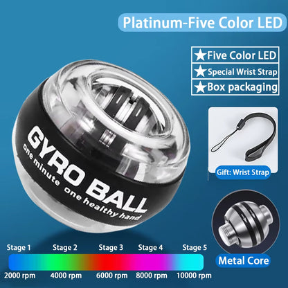Power Gyro Ball Wrist Trainer Ball Wrist Strengthener Gyro Self-Starting Forearm Trainer Gyro Ball for Strengthening Muscles