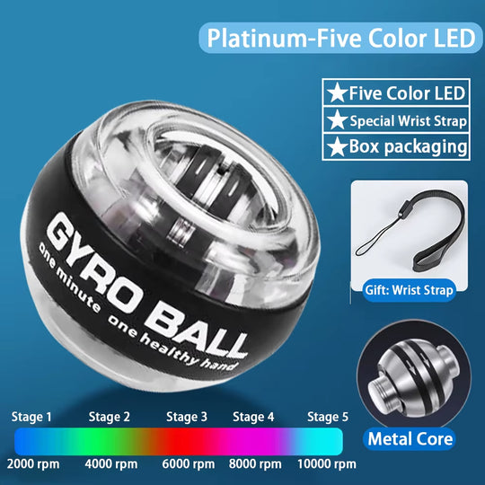 Power Gyro Ball Wrist Trainer Ball Wrist Strengthener Gyro Self-Starting Forearm Trainer Gyro Ball for Strengthening Muscles