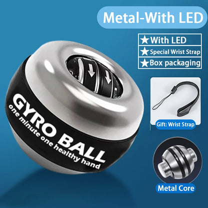 Power Gyro Ball Wrist Trainer Ball Wrist Strengthener Gyro Self-Starting Forearm Trainer Gyro Ball for Strengthening Muscles