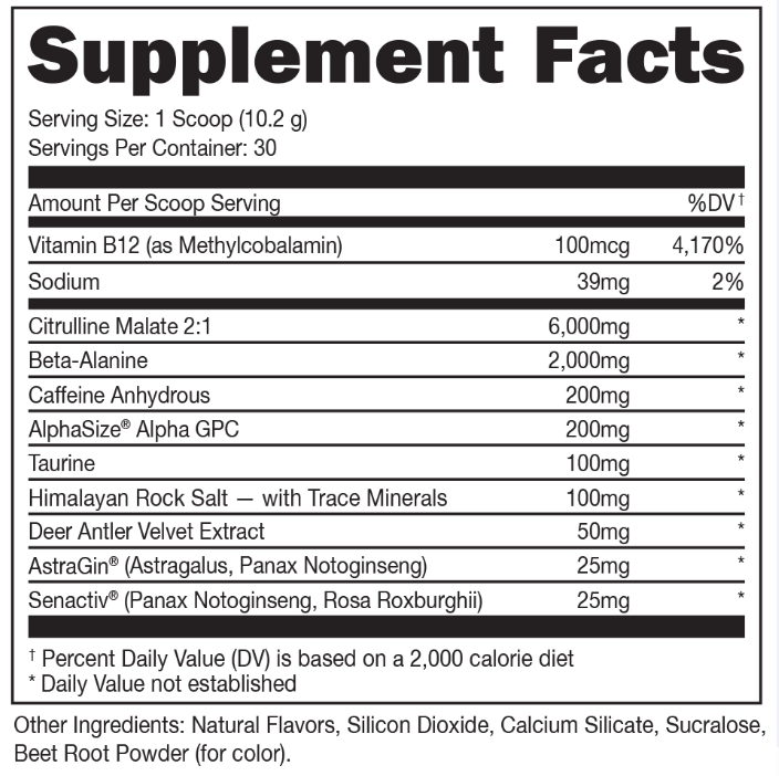 Bucked Up Pre-Workout - Energy, Performance &amp; Focus - 30 Servings